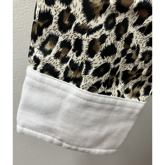 Lars Amadeus Button Up Shirt Women's Small Vintage Leopard Print Long Sleeve - Picture 5 of 8